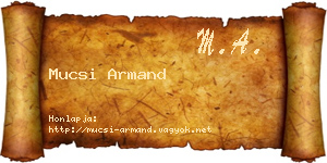 Mucsi Armand névjegykártya